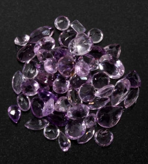 39ct of Unmounted & Faceted Amethyst Gemstones