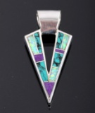 Navajo Sterling Turquoise Opal Sugilite Pendant