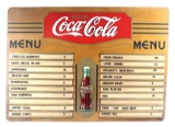 Vintage Coca-Cola Wooden Menu Board c. 1930's