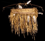 Plains Indian Tanned Hide Bow & Beaded Quiver