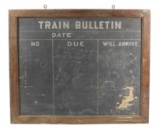 Antique Train Station Bulletin Chalk Board