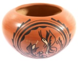 Signed Jemez Pueblo Carved Earthenware Vase