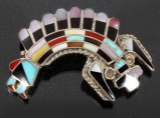 Zuni Rainbow Man Kachina Multi-Stone Brooch Pin