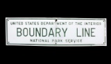 Yosemite National Park Service Boundary Line Sign
