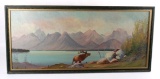 Early 1900 Original Oil Landscape Painting by Raze