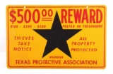 Texas Protective Association Reward Sign