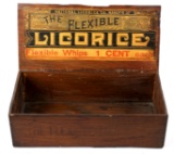 Early Flexible Licorice Advertising Wood Crate