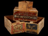 Early Mercantile Labeled Advertising Boxes 19-20th