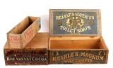 Early Mercantile Advertising Wood Boxes 19th-20th