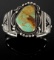 G Tom Navajo Etched Sterling & Ajax Turquoise Cuff