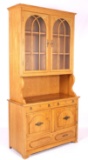 Two Piece Maple Breakfront China Curio Cabinet