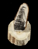 Ancient Scrimshaw Wooly Mammoth Tusk