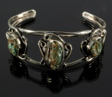 Navajo Sterling & Carico Lake Turquoise Bracelet