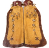Western Cowboy Batwing Leather Chaps