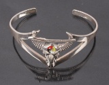 Plains Indians Silver Buffalo Skull Bracelet