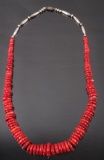 Navajo Coral Discoidal Necklace