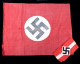 Nazi Flag & Hitler's Youth Swastika Armband