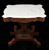 Antique Victorian Parlor Table w/ Marble Top