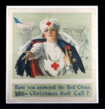 Original WWI Red Cross Christmas Roll Call Poster
