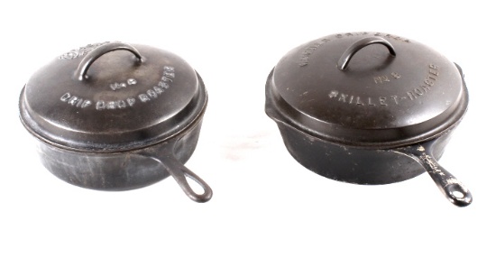 Wagner Cast Iron Skillet # 8 Set with Lids