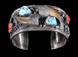 Platero Navajo Silver & Multistone, Bearclaw Cuff