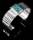 T. Curtis Navajo Kingman Spiderweb, Sterling Cuff