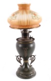 Victorian Full Metal Kerosene Lamp c. 1892-
