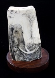 Ancient Scrimshaw Wooly Mammoth Tusk