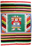 Early Woven Aztec Wool Rug c1900's