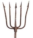 Wrought Iron Worked Five Point Fishing Trident