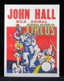 Original John Hall Wild Animal Circus Poster