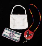 Beadwork Bags - Purse, Floral Clutch, Medicine Bag