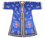Traditional Chinese Silk Floral Motif Robe