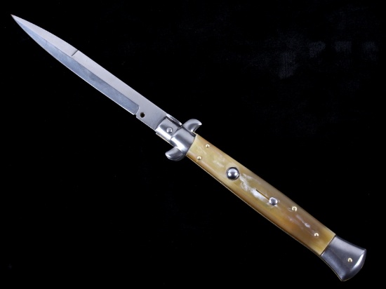 Italian Frank B. Stiletto Honey Horn Switchblade