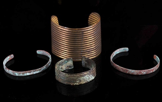 Navajo Copper & Bronze Trade Bracelets (4)