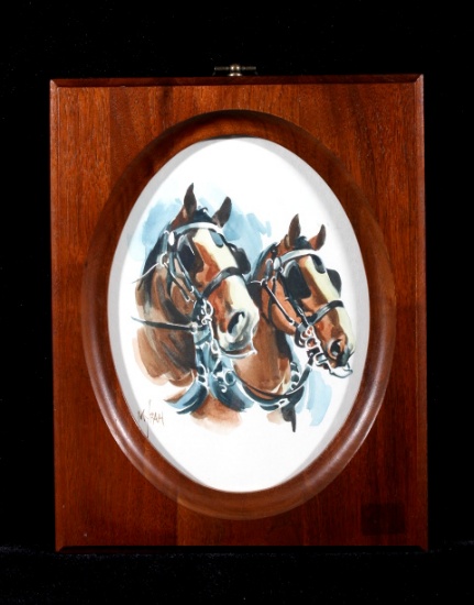 Newman Myrah Bridled Horses Watercolor