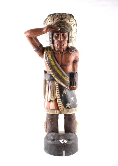 Carved Wooden Cigar Store Indian