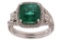 4.01ct Emerald & 1.19ct Diamond 18K Gold Ring