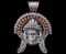 Navajo Large Sterling Chieftain Headdress Pendant