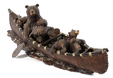 Big Sky Carvers Bears Canoeing Sculpture