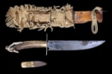 Early American Frontiersman Bowie Knife 19th C.