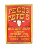 Pecos Pete's Wild West Show Wooden Folk Sign