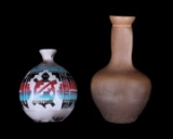 Signed Navajo Native American Hand Made Vases