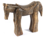 19th Century Hand Carved Afghan Horse Folk Art