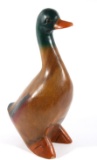 Hand Carved Wooden Standing Duck Folk Art