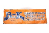 Bacili-Kil Germ Destroyer Sterilizer Metal Sign