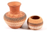 Signed Navajo Small Polychrome Pottery Jars