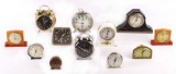 Variety Collection of 12 Wind Up Alarm Clocks