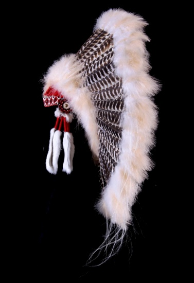 Blackfoot Beaded Full Feather Headdress