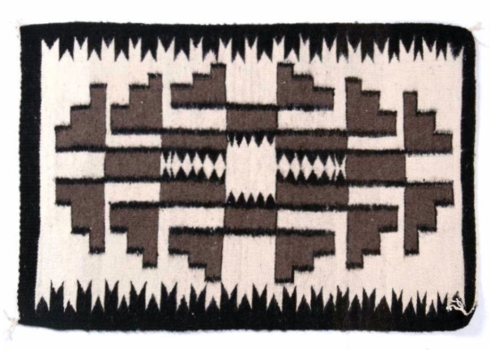 Navajo Two Grey Hills Wool Rug - Crownpoint c.1950